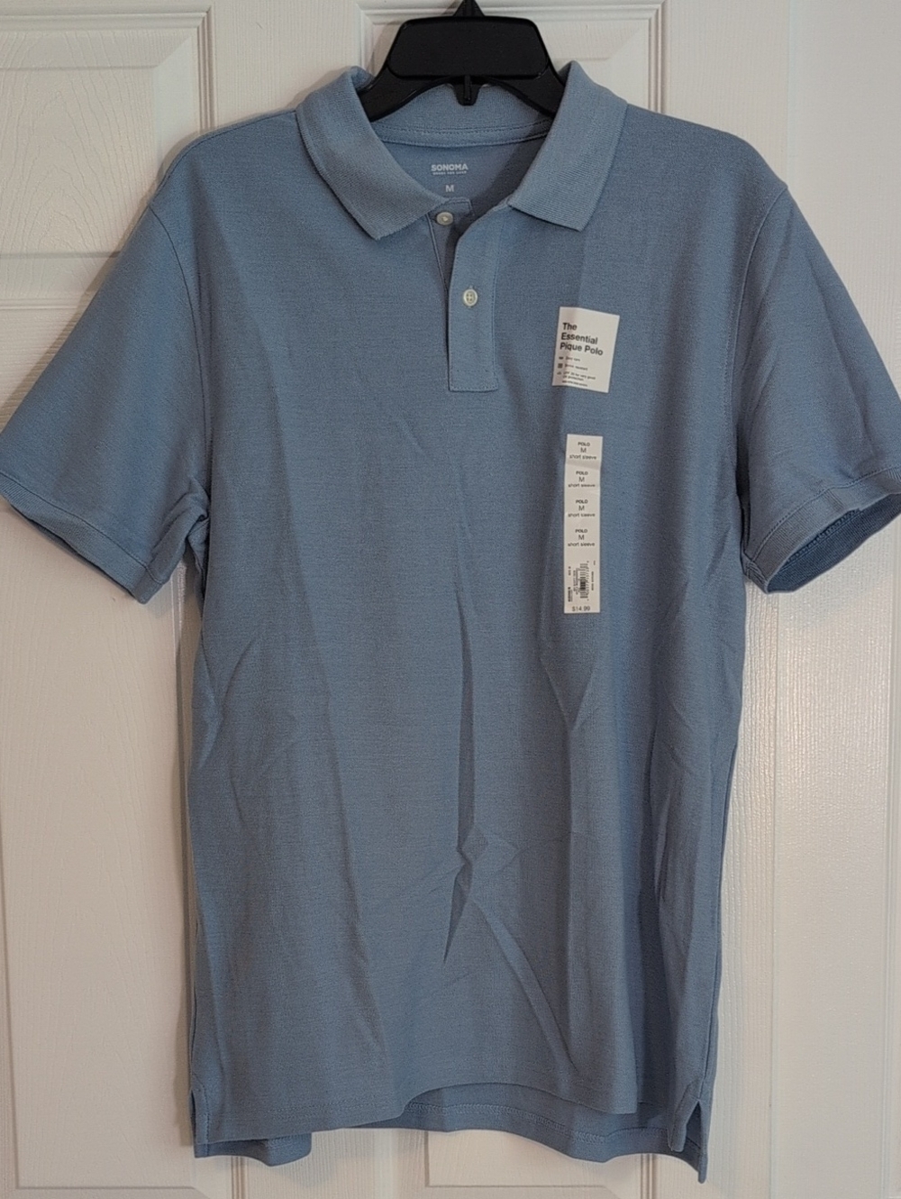 Sonoma Men's Light Blue Pique Polo Shirt NWT